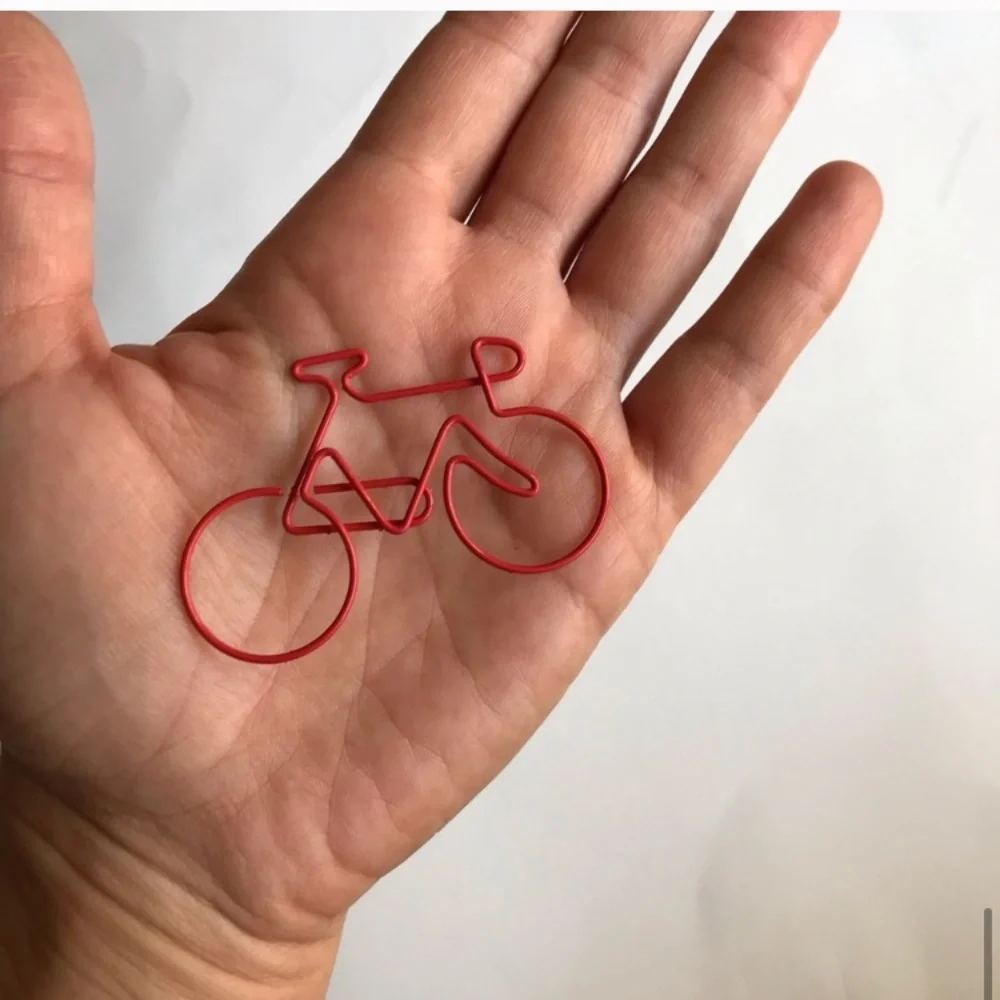 Bookmark bicycle red paper clip bike
